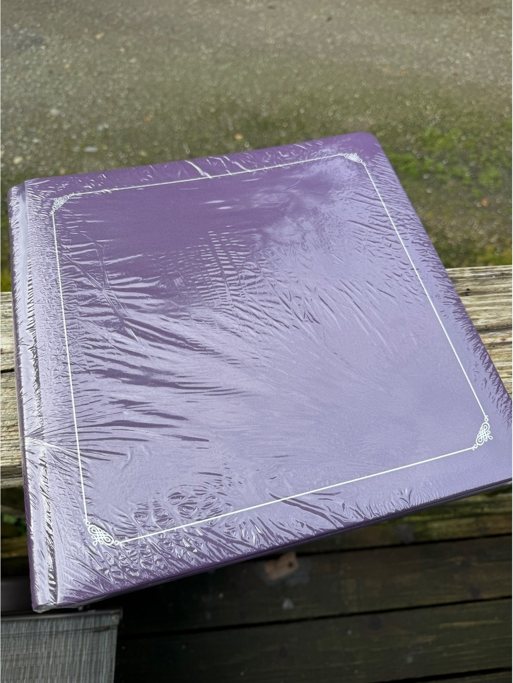 Creative Memories Purple Leather Photo Album with Decorative Border